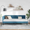 vidaXL Corner Bed Frame with Headboard Blue 90 x 200 cm Velvet