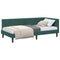 vidaXL Corner Bed Frame with Headboard Dark green 90 x 200 cm Velvet