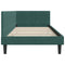 vidaXL Corner Bed Frame with Headboard Dark green 90 x 200 cm Velvet