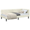 vidaXL Corner Bed Frame with Headboard Cream 90 x 200 cm Velvet