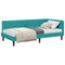 vidaXL Corner Bed Frame with Headboard Turquoise 90 x 200 cm Velvet