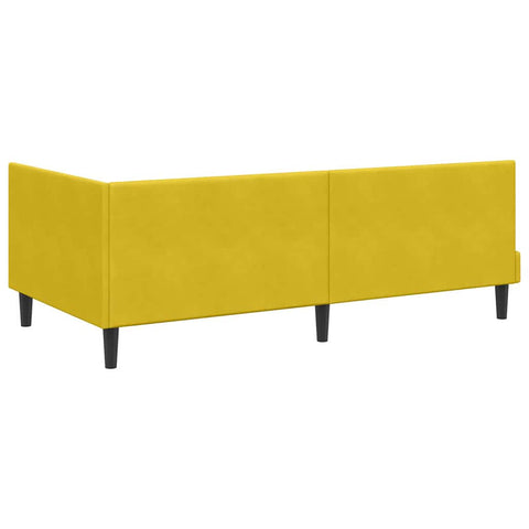 vidaXL Corner Bed Frame with Headboard Yellow 100 x 200 cm Velvet