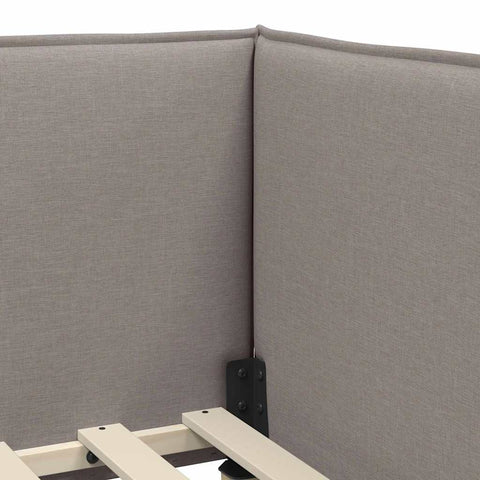 vidaXL Corner Bed Frame with Headboard Taupe 80 x 200 cm Fabric