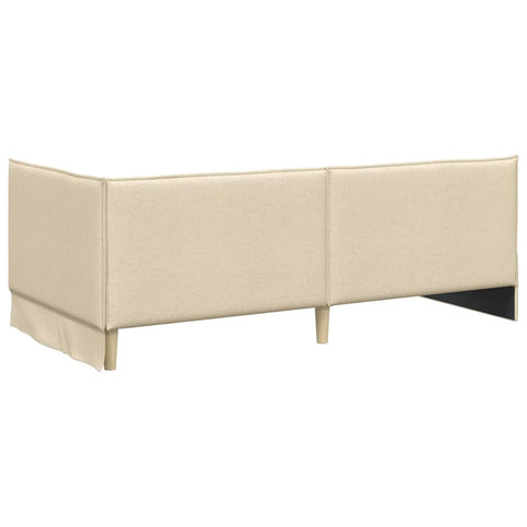 vidaXL Corner Bed Frame with Headboard Cream 80 x 200 cm Fabric