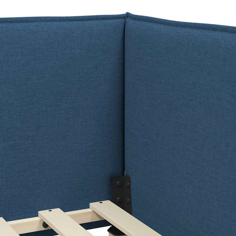 vidaXL Corner Bed Frame with Headboard Blue 80 x 200 cm Fabric