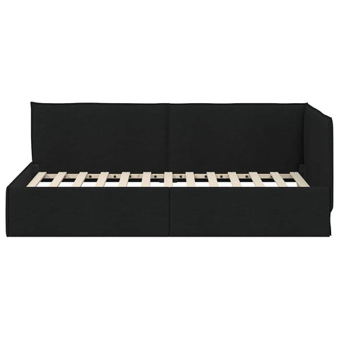 vidaXL Corner Bed Frame with Headboard Black 90 x 190 cm Fabric