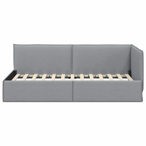 vidaXL Corner Bed Frame with Headboard Light grey 90 x 200 cm Fabric