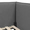 vidaXL Corner Bed Frame with Headboard Dark grey 90 x 200 cm Fabric
