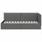 vidaXL Corner Bed Frame with Headboard Dark grey 90 x 200 cm Fabric