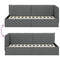 vidaXL Corner Bed Frame with Headboard Dark grey 90 x 200 cm Fabric