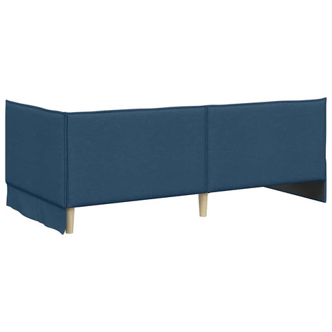 vidaXL Corner Bed Frame with Headboard Blue 90 x 200 cm Fabric