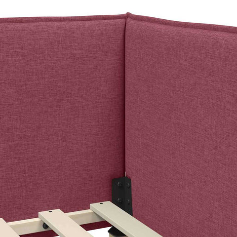vidaXL Corner Bed Frame with Headboard Wine red 100 x 200 cm Fabric