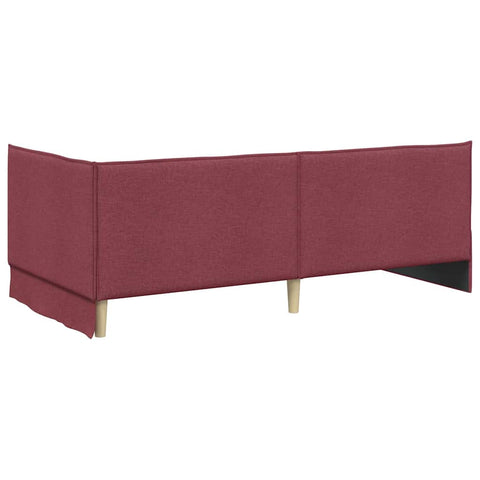 vidaXL Corner Bed Frame with Headboard Wine red 100 x 200 cm Fabric