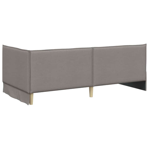 vidaXL Corner Bed Frame with Headboard Taupe 100 x 200 cm Fabric