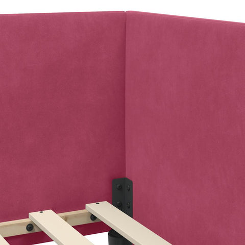 vidaXL Corner Bed Frame with Headboard Wine red 80 x 200 cm Velvet