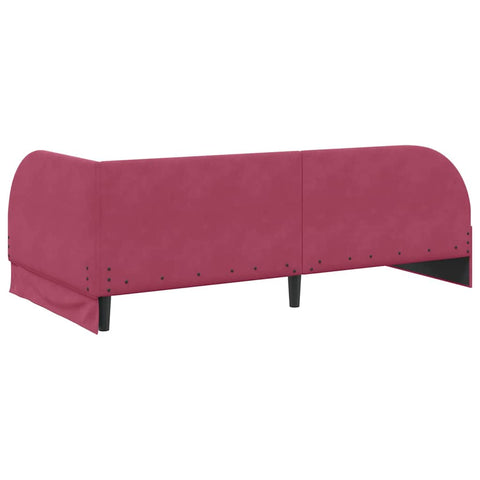 vidaXL Corner Bed Frame with Headboard Wine red 80 x 200 cm Velvet