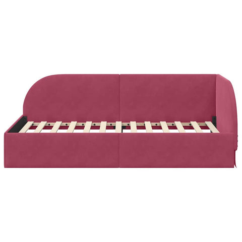 vidaXL Corner Bed Frame with Headboard Wine red 80 x 200 cm Velvet
