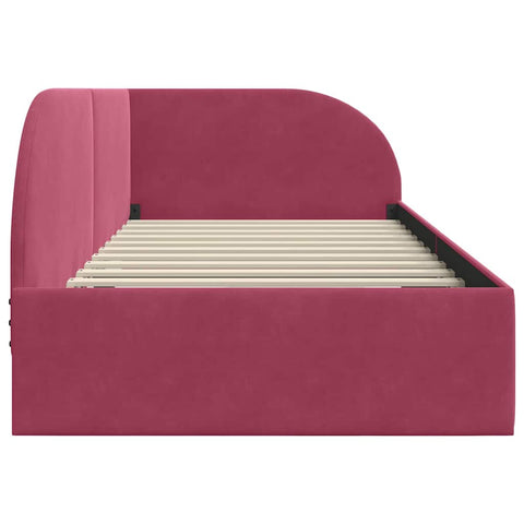 vidaXL Corner Bed Frame with Headboard Wine red 80 x 200 cm Velvet