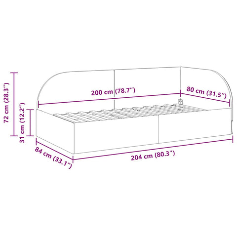 vidaXL Corner Bed Frame with Headboard Wine red 80 x 200 cm Velvet