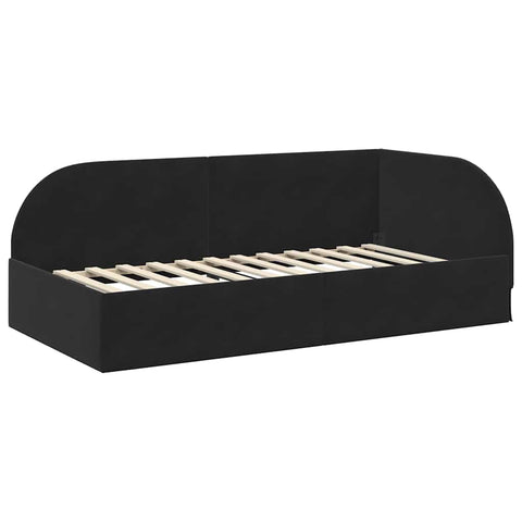 vidaXL Corner Bed Frame with Headboard Black 80 x 200 cm Velvet