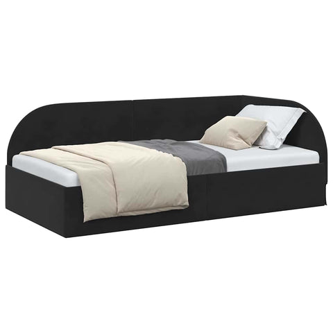 vidaXL Corner Bed Frame with Headboard Black 80 x 200 cm Velvet