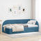 vidaXL Corner Bed Frame with Headboard Blue 90 x 200 cm Velvet