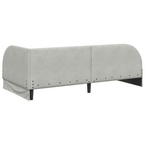 vidaXL Corner Bed Frame with Headboard Light grey 90 x 200 cm Velvet