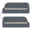 vidaXL Corner Bed Frame with Headboard Dark grey 90 x 200 cm Velvet
