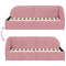 vidaXL Corner Bed Frame with Headboard Pink 90 x 200 cm Velvet