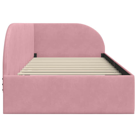 vidaXL Corner Bed Frame with Headboard Pink 90 x 200 cm Velvet