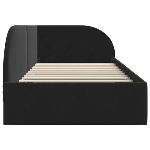 vidaXL Corner Bed Frame with Headboard Black 90 x 200 cm Velvet