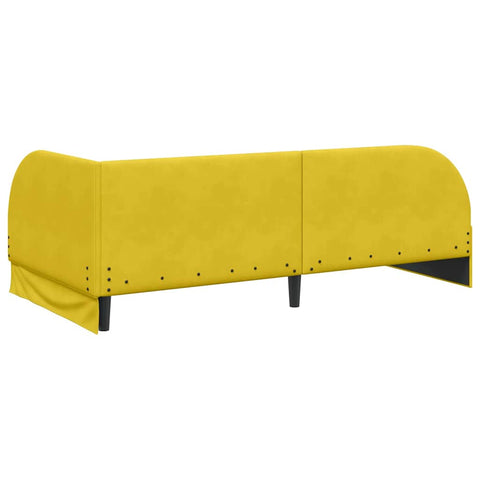 vidaXL Corner Bed Frame with Headboard Yellow 90 x 200 cm Velvet