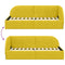 vidaXL Corner Bed Frame with Headboard Yellow 90 x 200 cm Velvet