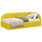 vidaXL Corner Bed Frame with Headboard Yellow 90 x 200 cm Velvet