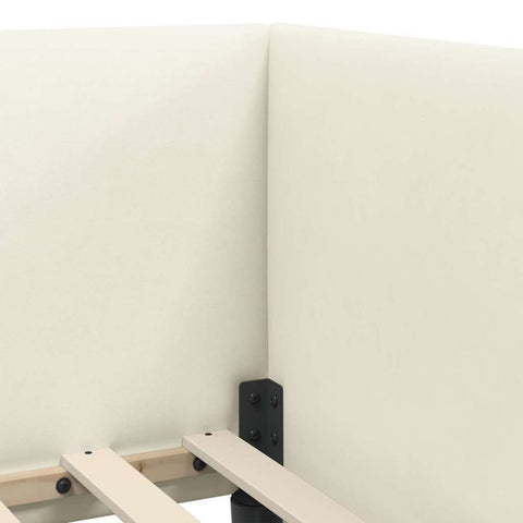 vidaXL Corner Bed Frame with Headboard Cream 90 x 200 cm Velvet