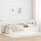 vidaXL Corner Bed Frame with Headboard Cream 90 x 200 cm Velvet