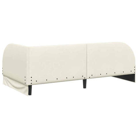 vidaXL Corner Bed Frame with Headboard Cream 90 x 200 cm Velvet
