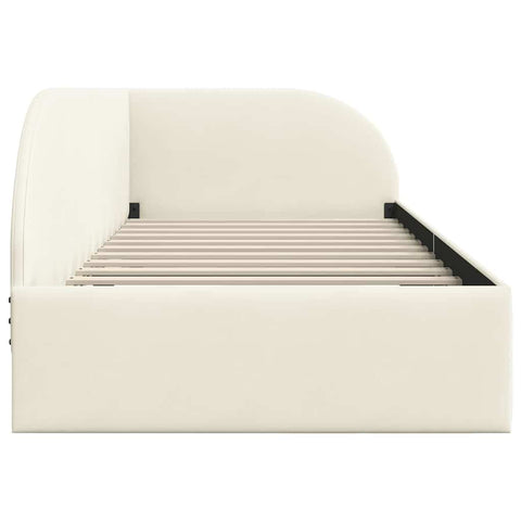 vidaXL Corner Bed Frame with Headboard Cream 90 x 200 cm Velvet