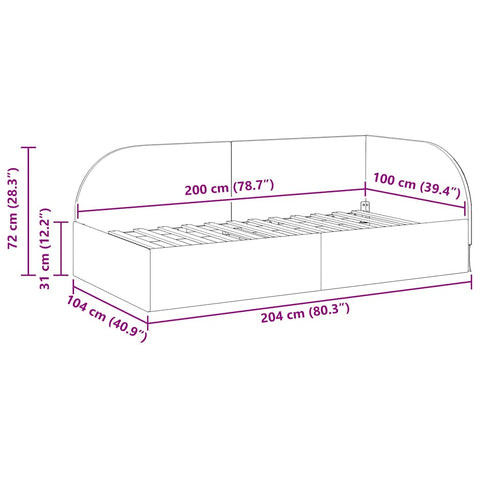 vidaXL Corner Bed Frame with Headboard Wine red 100 x 200 cm Velvet