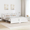 vidaXL Bed Frame with Headboard White 200 x 200 cm Solid pine wood