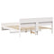 vidaXL Bed Frame with Headboard White 200 x 200 cm Solid pine wood
