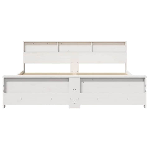 vidaXL Bed Frame with Headboard White 200 x 200 cm Solid pine wood