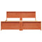 vidaXL Bed Frame with Headboard Wax brown 200 x 200 cm Solid pine wood