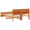 vidaXL Bed Frame with Headboard Wax brown 150 x 200 cm Solid pine wood