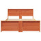 vidaXL Bed Frame with Headboard Wax brown 150 x 200 cm Solid pine wood