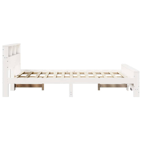 vidaXL Bed Frame with Headboard White 140 x 200 cm Solid pine wood