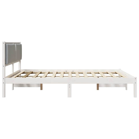 vidaXL Bed Frame Light Grey 200 x 200 cm Solid Pine Wood