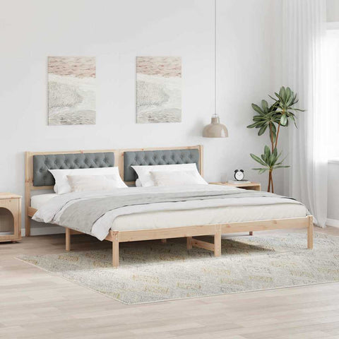 vidaXL Bed Frame with Headboard Light Grey 200 x 200 cm Fabric