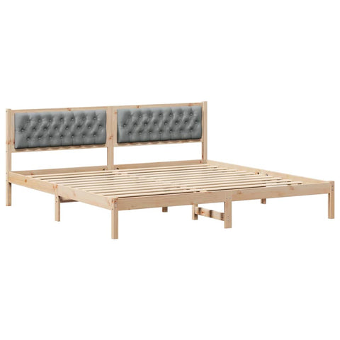 vidaXL Bed Frame with Headboard Light Grey 200 x 200 cm Fabric