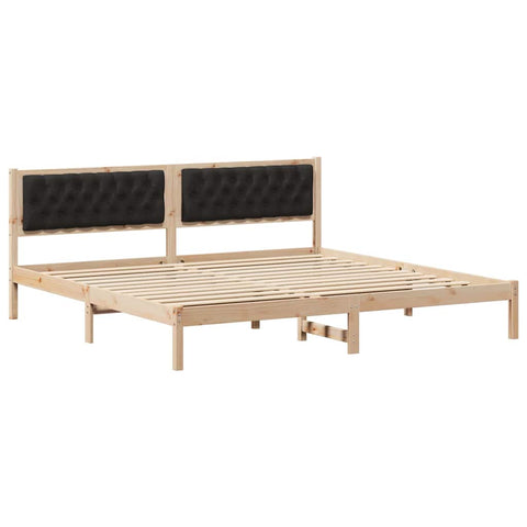 vidaXL Bed Frame with Headboard Black 200 x 200 cm Fabric